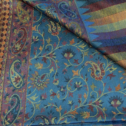 Azure blue faux Pashmina stole 